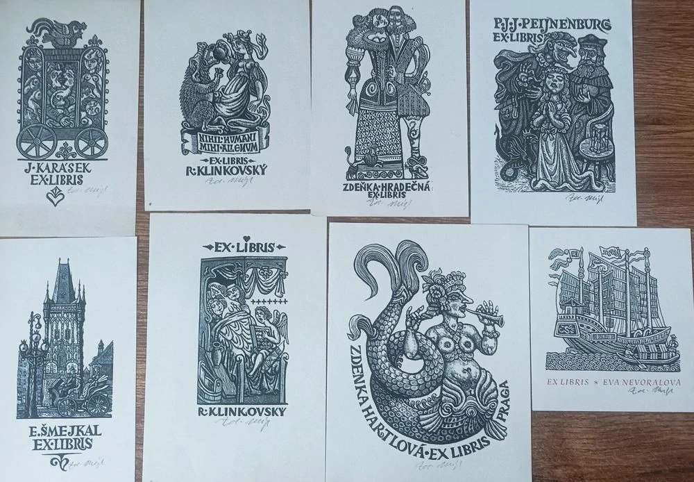 Zdeněk Mézl – soubor exlibris (60 listů) | historické motivy, groteska a autorská grafika