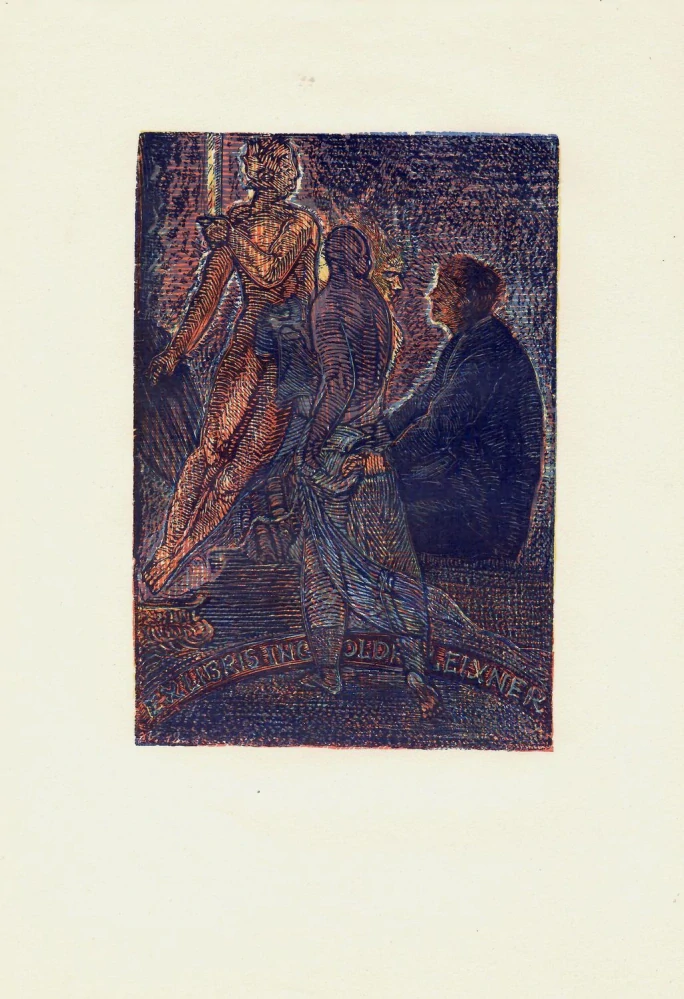 Josef Váchal – Pravda a lež | exlibris | dřevoryt