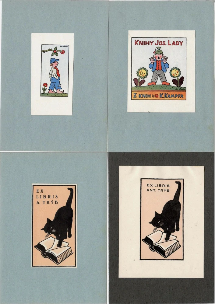 Josef Lada: Soubor 4 exlibris | Originální grafika a ilustrace