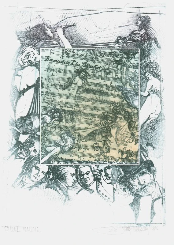Pavel Hlavatý - Hudba, exlibris pro čínské sběratele
