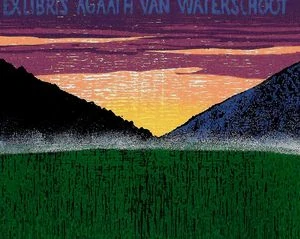 Martin Manojlín – Sunset – barevný linoryt, 2005