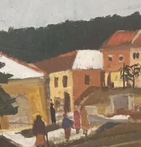 Jiří Hadlač – Velké Opatovice (1957), olejomalba