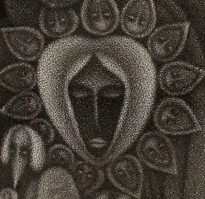 Jan Hísek – Tvář v ornamentu | originální grafika, mezzotinta, číslovaný tisk