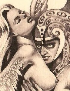 Renata Šimlíková - Lov anděla, originální lept, signovaný autorský tisk 1992