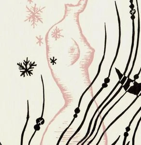 Ladislav Rusek – Píseň o vločkách (Jaroslav Seifert), barevný linoryt