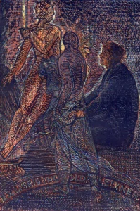 Josef Váchal – Pravda a lež | exlibris | dřevoryt