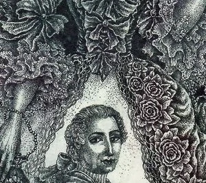 Hana Čápová – Madame de Pompadour | originální grafika, barevný lept