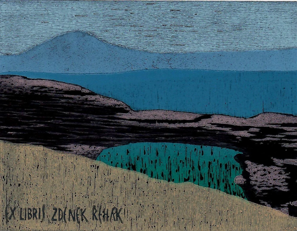 Martin Manojlín – Pravčická brána – barevný linoryt, 2006