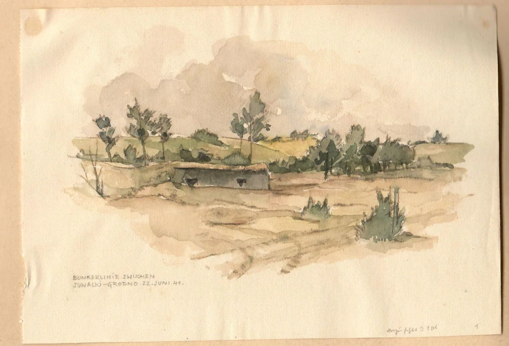 Josef Lidl – soubor 13 frontových kreseb a akvarelů z let 1940–1942