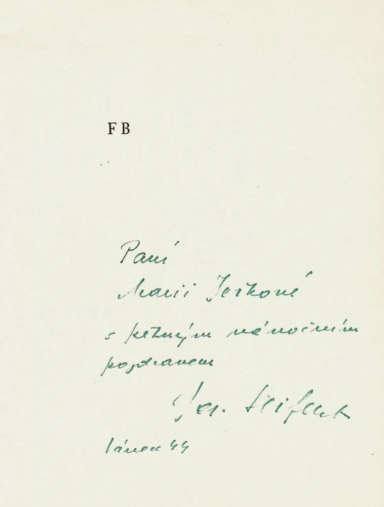 Seifert Jaroslav - Kamenný most s věnováním k básníka k vánocům 1944 (Karel Svolinský) I.vydání