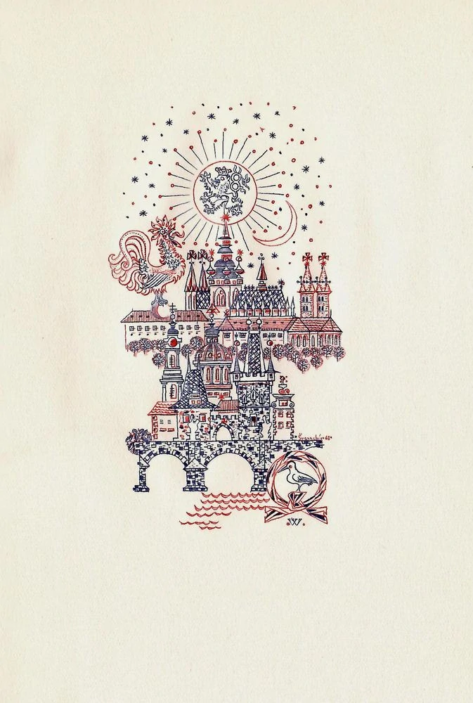 Jaroslav Seifert - Dík vínu a Pražský hrad, dvě bibliofilie