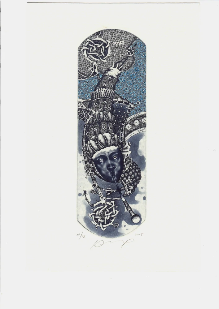 Jurij Jakovenko – Pištec | barevný lept, číslovaný