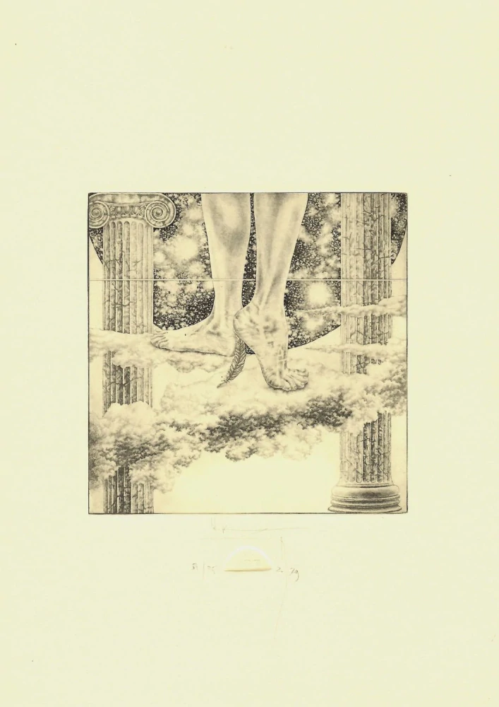 Egor Shokoladov – Leda and Swan | grafický list v technice leptu