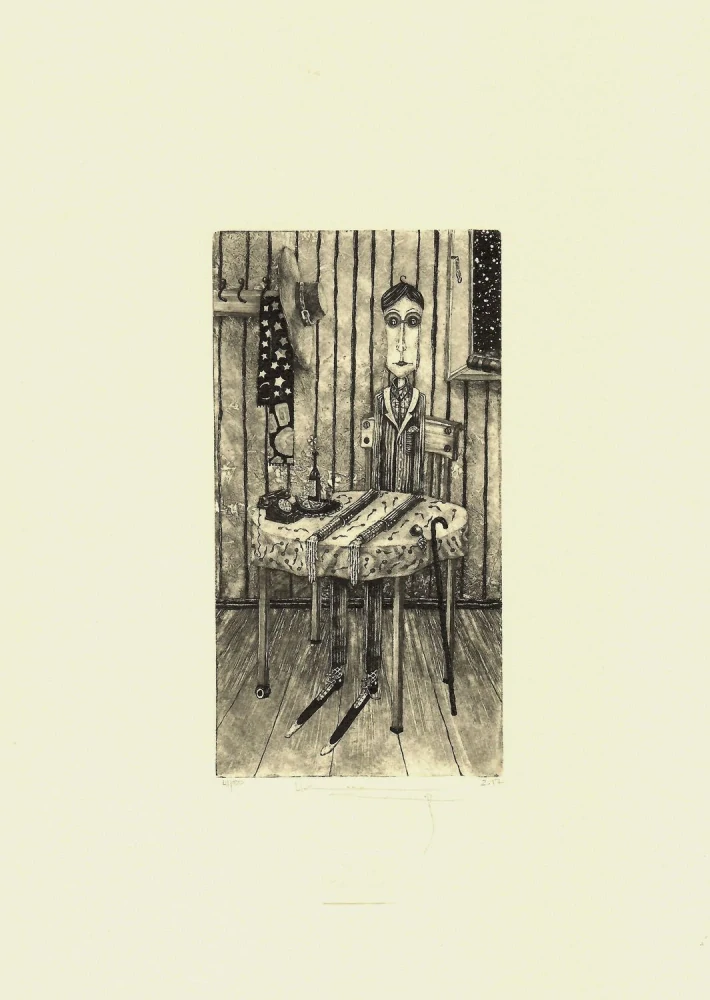 Egor Shokoladov – Incognito | grafický list v technice leptu