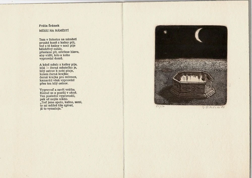 Jindřich Pileček – Měsíc nad náměstím | lept | 1981