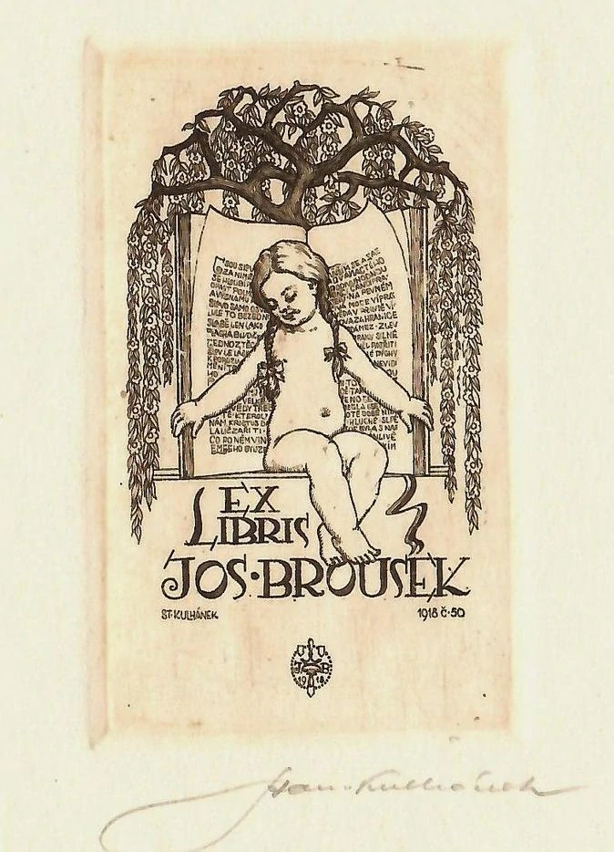 Stanislav Kulhánek: Zrození svobody (Exlibris Jos. Brousek, 1918)
