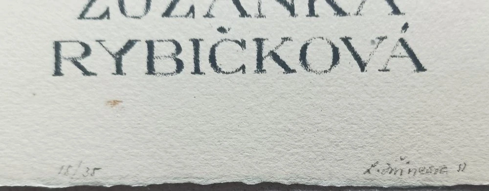 Jiřincová Ludmila – Motýl na kmínu, litografie,1952