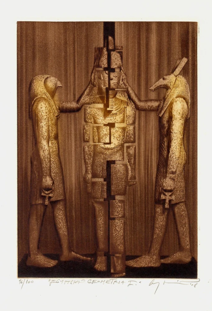 Peter Augustovič – Egyptská geometria, barevná grafika, Edice DUO (2008)