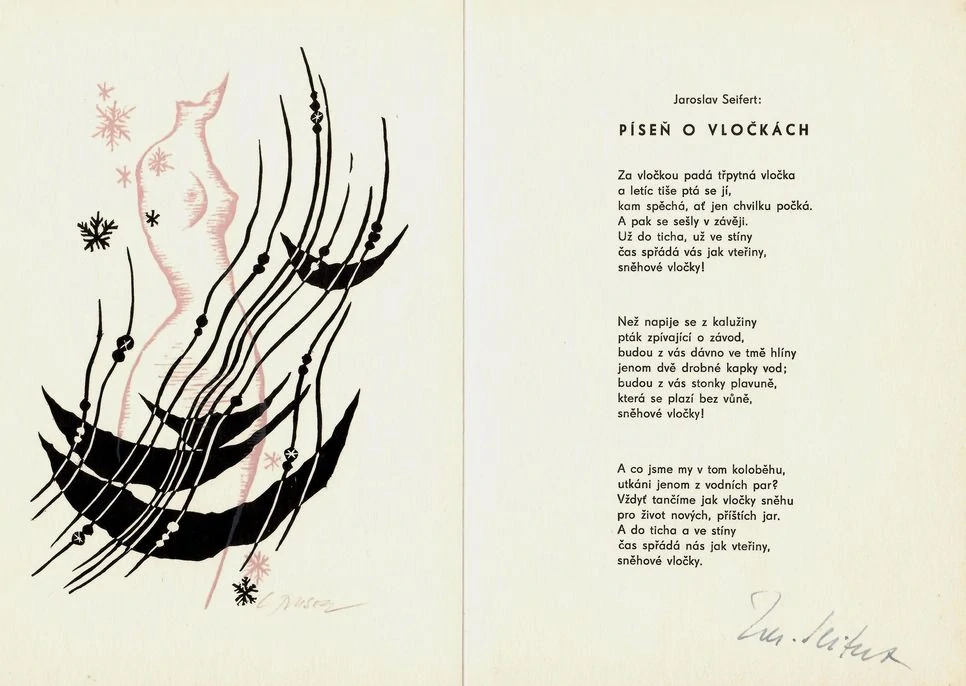 Jaroslav Seifert – básně s autorskou grafikou, signované dřevoryty (PF edice)