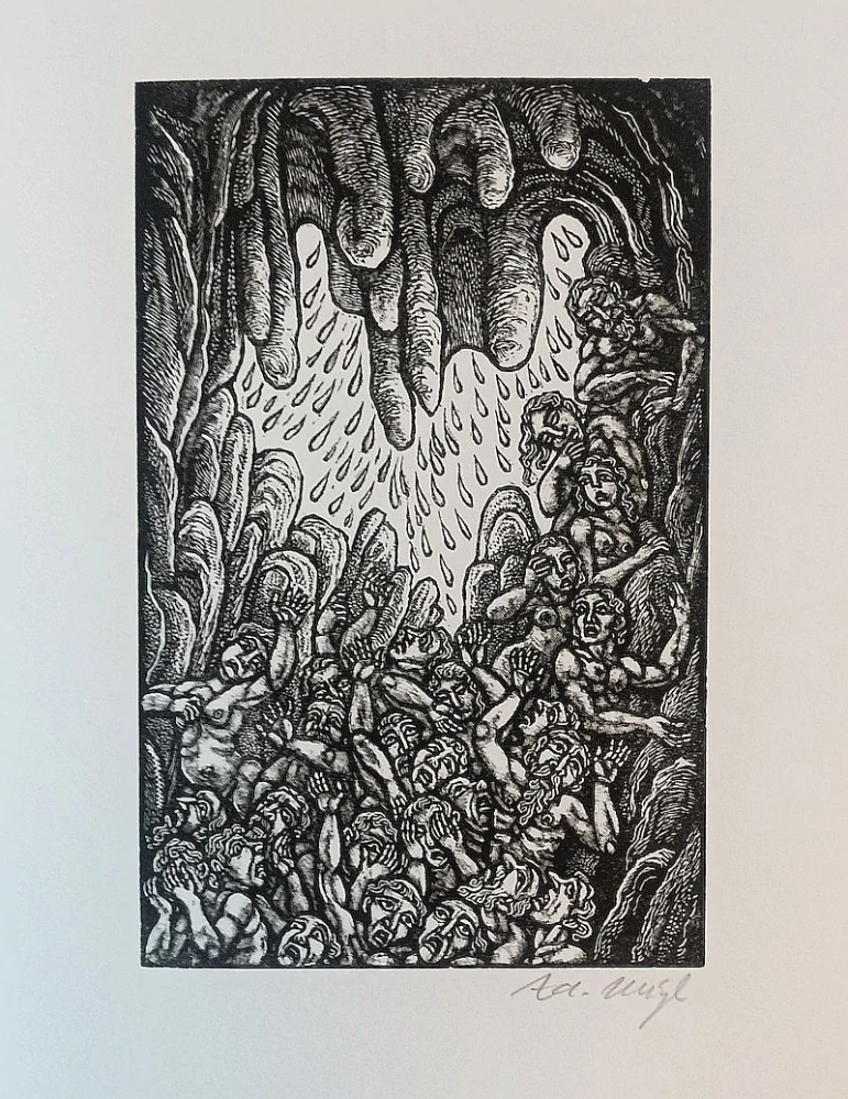 Zdeněk Mézl – Dante Alighieri: Peklo | bibliofilie, soubor dřevorytů