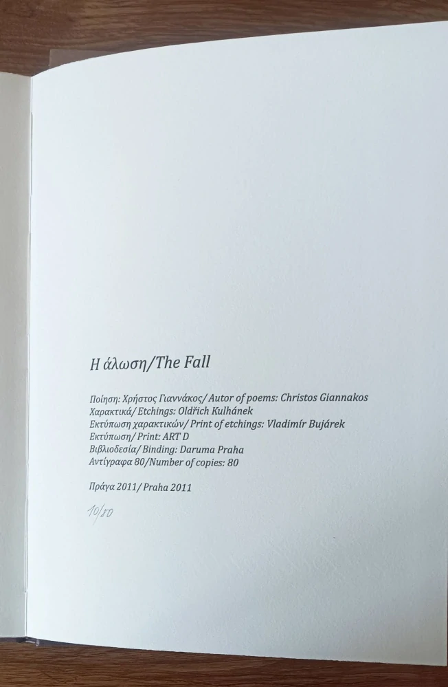 Oldřich Kulhánek – The Fall (Metamorfózy) – bibliofilie, 2011