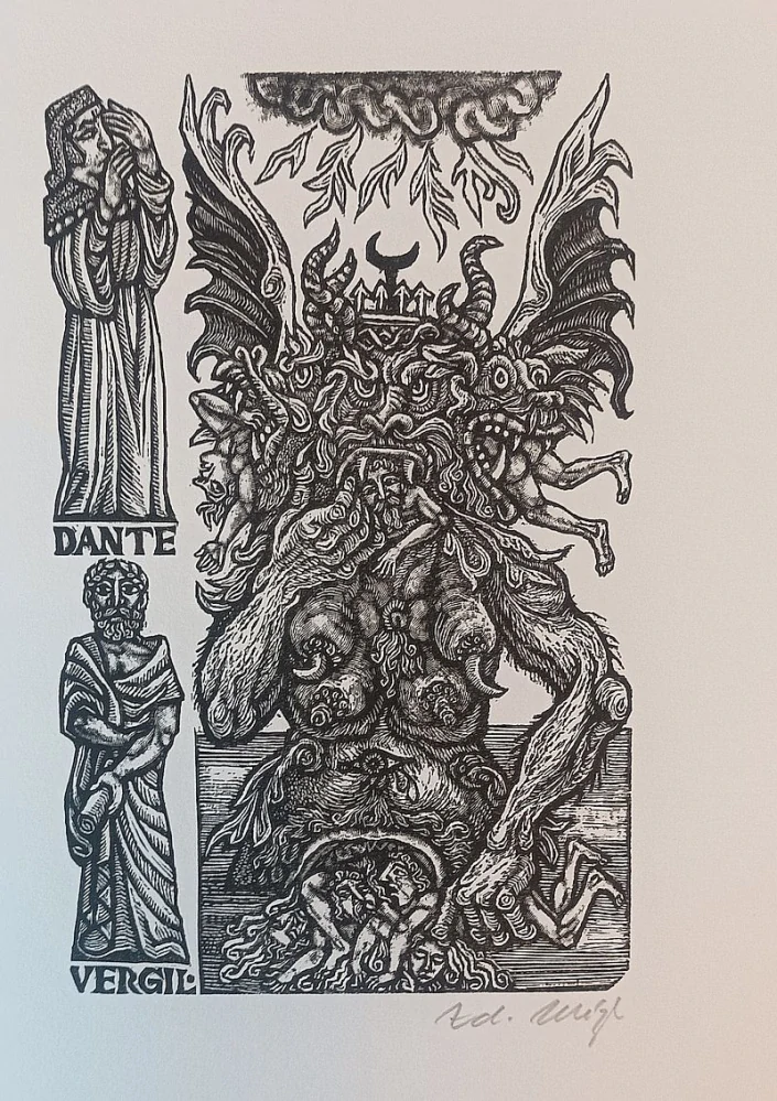 Zdeněk Mézl – Dante Alighieri: Peklo | bibliofilie, soubor dřevorytů