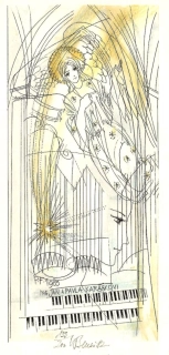 Karel Beneš – Anděl | originální barevná litografie, signovaný tisk (1982)