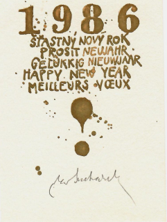 Vladimír Suchánek – PF 1986 (Novoroční přání) | originální litografie