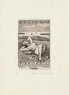 Stanislav Kulhánek: Mořská idyla (Exlibris Mirko Kaizl, 1962)