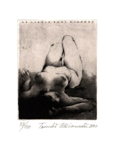 Tomáš Hřivnáč – Ležící akt, originální grafika, suchá jehla, číslovaný tisk