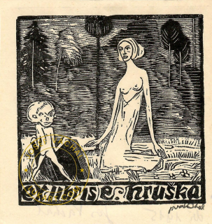 Josef Váchal - Hruška E. – Žena klečící před skřítkem