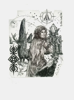 Günter Hujber – Druidka | originální grafika | suchá jehla