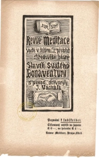 Josef Váchal  – Sursum Revue Meditace 