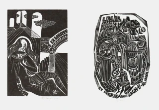 Anna Grmelová - Exlibris pro arch. Adamík a V.Pultr