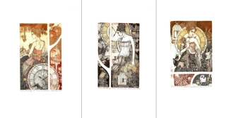 Anastasia Melnikova – Triptich „The Transience of Time“, soubor kolorovaných leptů