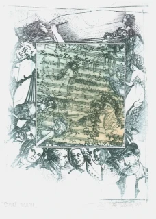 Pavel Hlavatý - Hudba, exlibris pro čínské sběratele