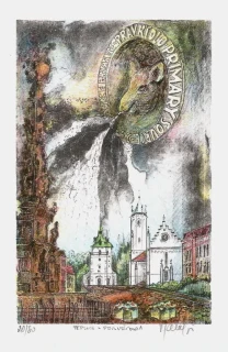 Vladimír Šavel - Teplice, litografie